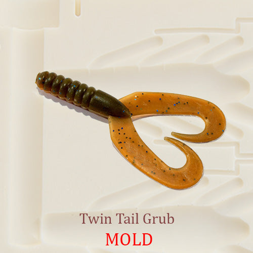 Twin Tail Grub Soft Plastic Bait Mold Twister DIY Lure
