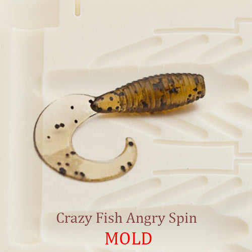 Crazy Fish Angry Spin Soft Plastic Bait Mold Grub Twister DIY Lure