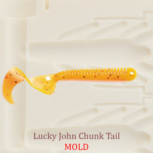 Lucky John Chunk Tail Soft Plastic Bait Mold Grub Twister DIY Lure