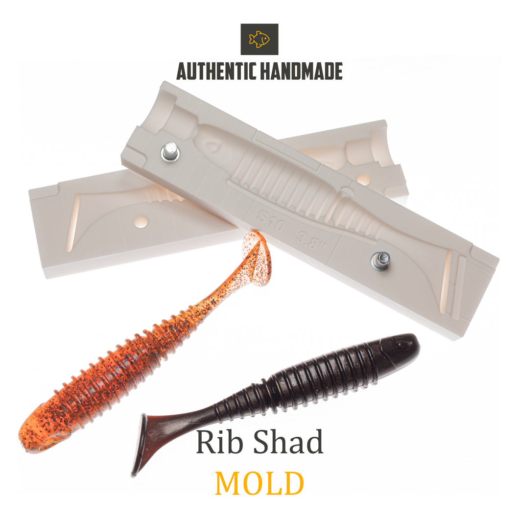🔥 New Rib Shad Plastic Bait Mold DIY Lure – Authentic Handmade