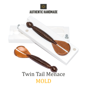 🔥 New Twin Tail Menace Soft Plastic Bait Mold Grub Twister DIY Lure –  Authentic Handmade