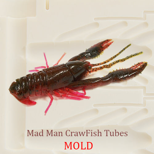 Silicone fishing baits making molds. Soft plastic crayfish mold.