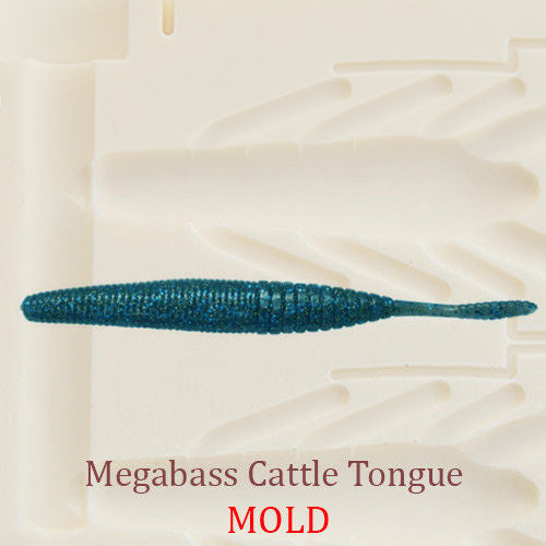 Megabass Cattle Tongue Worm Soft Plastic Bait Mold DIY Lure