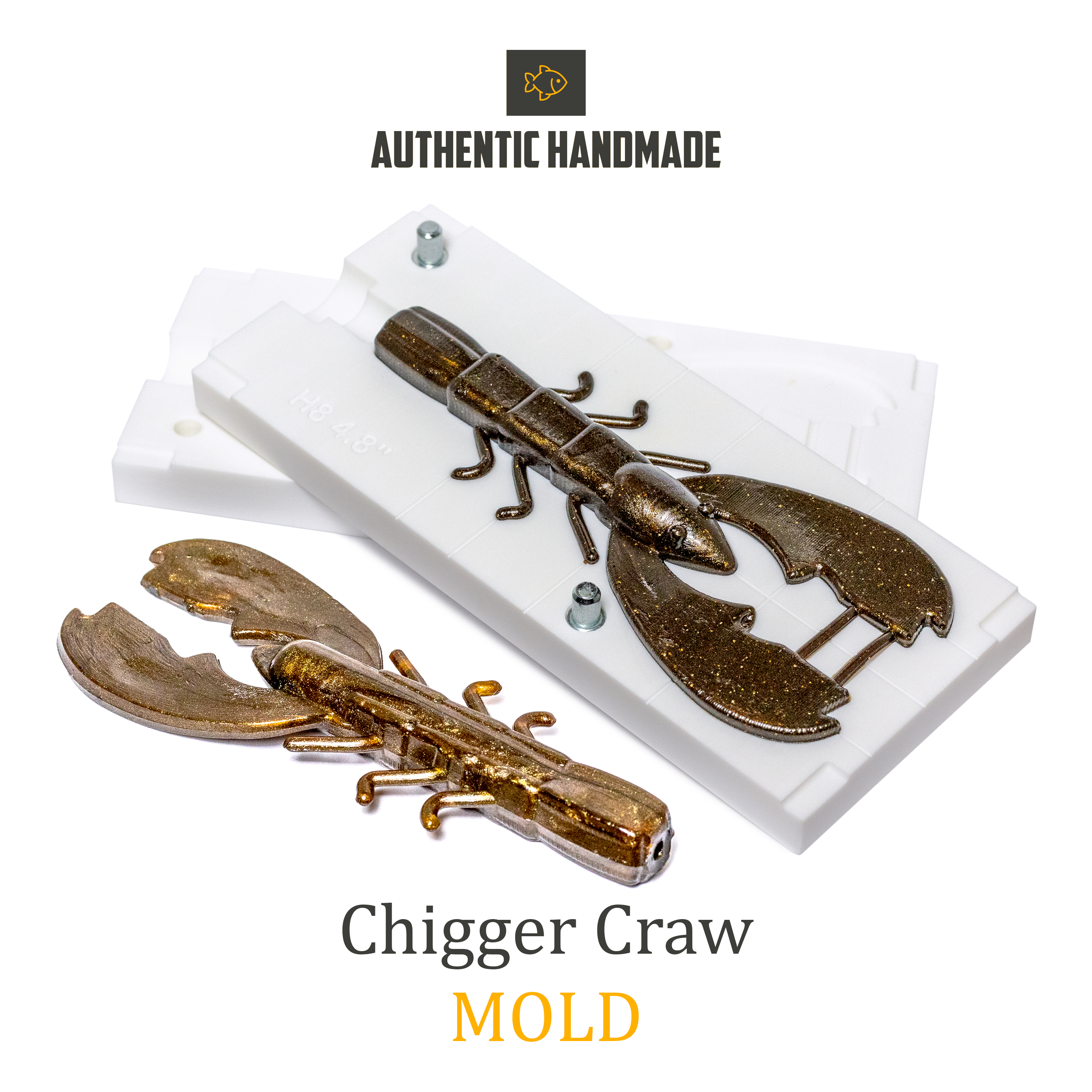 HAND-MADE Custom Crawfish Bait Mold: Pouring Realistic Fishing