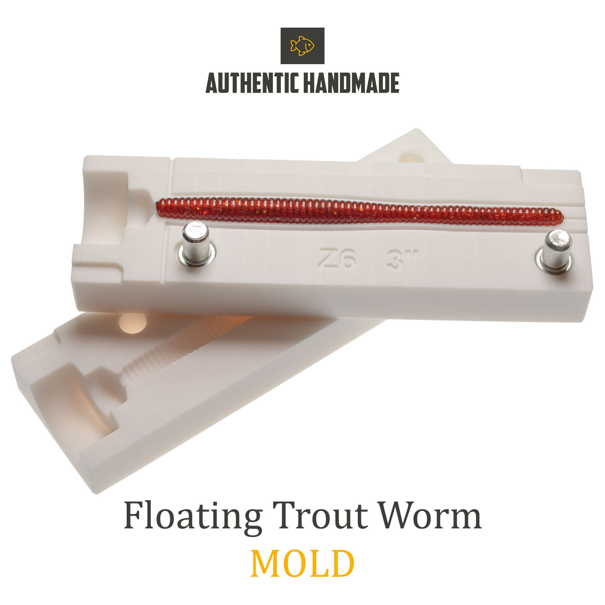 Floating Trout Worm Soft Plastic Bait Mold DIY Lure – Authentic Handmade