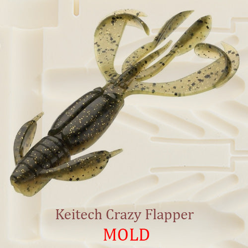 Keitech Crazy Flapper Soft Plastic Bait Mold Craw DIY Lure - Frogs and Creatures Molds - Authentic Handmade