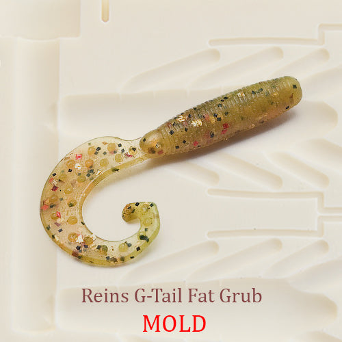 Vacuum Grub Fishing Mold G Tail Lure Bait Soft Plastic 63 mm
