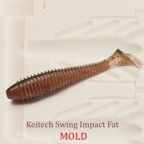 Swing Impact Fat Soft Plastic Bait Mold Shad DIY Lure - Shad Bait Molds - Authentic Handmade