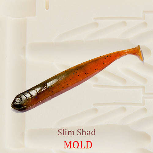 Slim Shad Soft Plastic Bait Mold DIY Lure