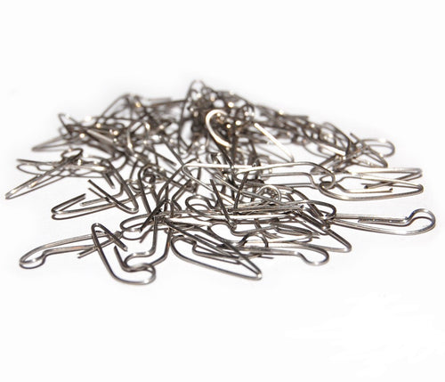 50 pcs Fishing Cheburashka Weights Mold Loops Stainless Steel Clip Wire 10 - 24 mm