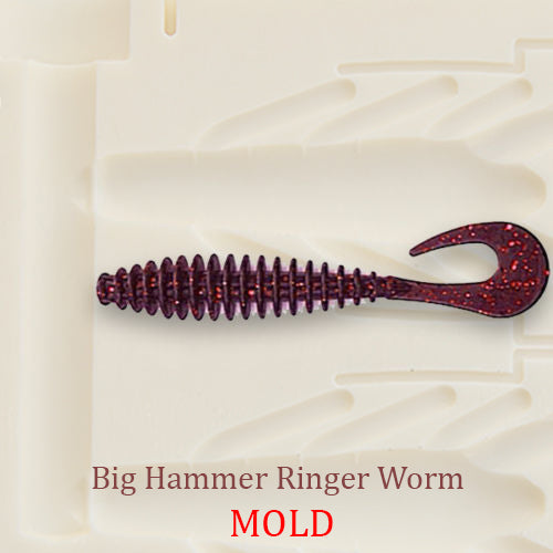 Big Hammer Ringer Worm Soft Plastic Bait Mold Grub Twister DIY Lure