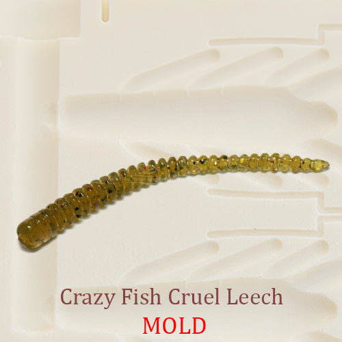 Crazy Fish Cruel Leech Worm Soft Plastic Bait Mold DIY Lure