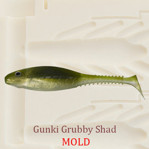 Gunki Grubby Shad Soft Plastic Bait Mold DIY Lure