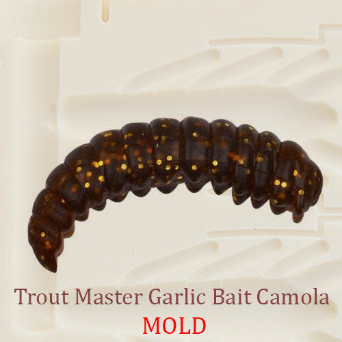 Trout Master Garlic Camola Worm Soft Plastic Bait Mold DIY Lure