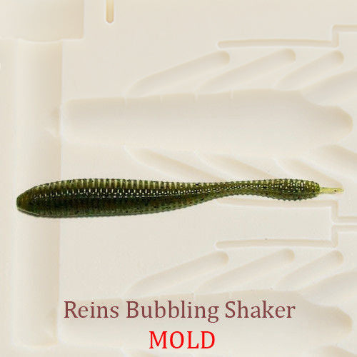 Reins Bubbling Shaker Worm Soft Plastic Bait Mold DIY Lure