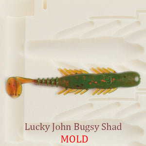 Lucky John Bugsy Shad Fishing Soft Plastic Bait Mold DIY Lure