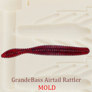 Airtail Rattler Worm Soft Plastic Bait Mold DIY Lure – Authentic Handmade