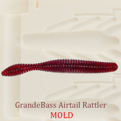 Airtail Rattler Worm Soft Plastic Bait Mold DIY Lure