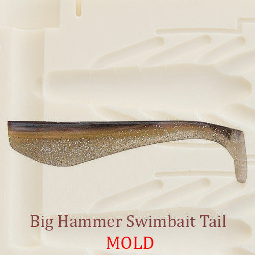 Big Hammer Swimbait Tail Shad Plastic Bait Mold DIY Lure